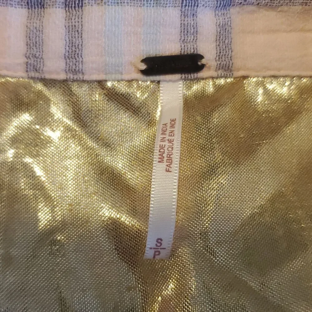 Free People Cutie Oversized Plaid Button Up Size Small